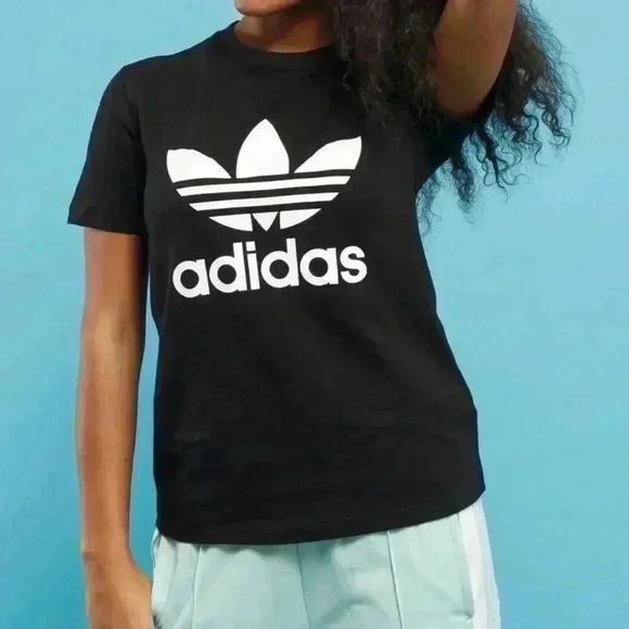 Adidas Trefoil Logo Tee Shirt Sz S - Picture 1 of 8